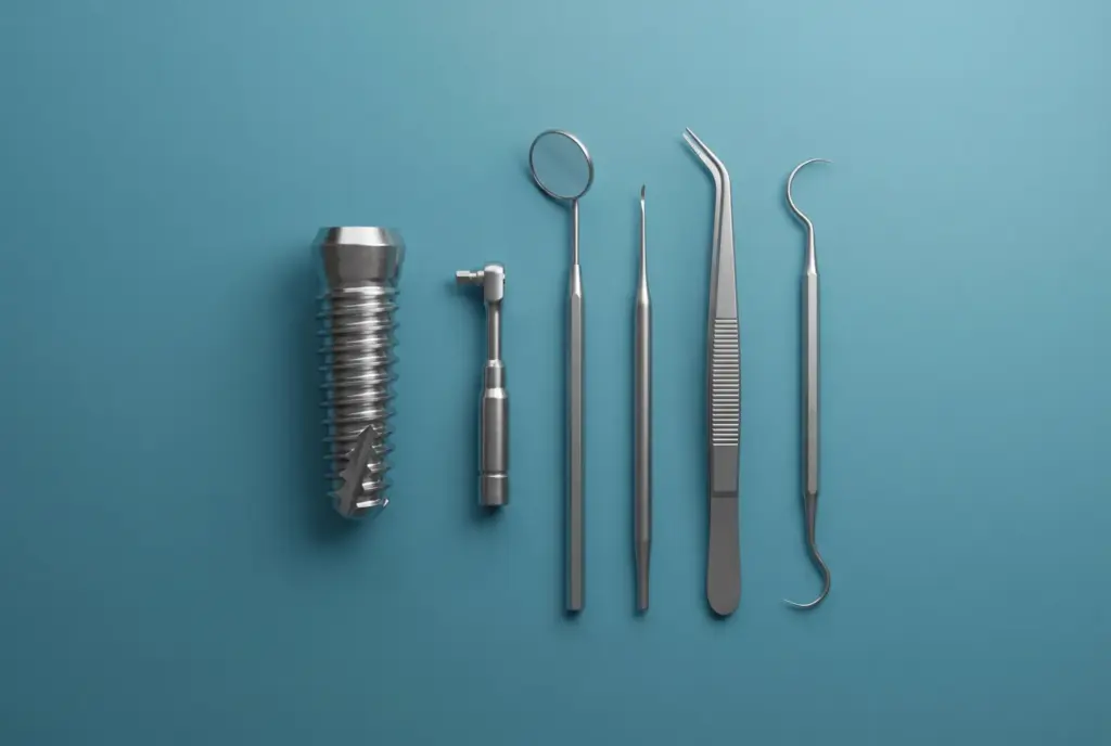Diş implantı modeli ve aletleri